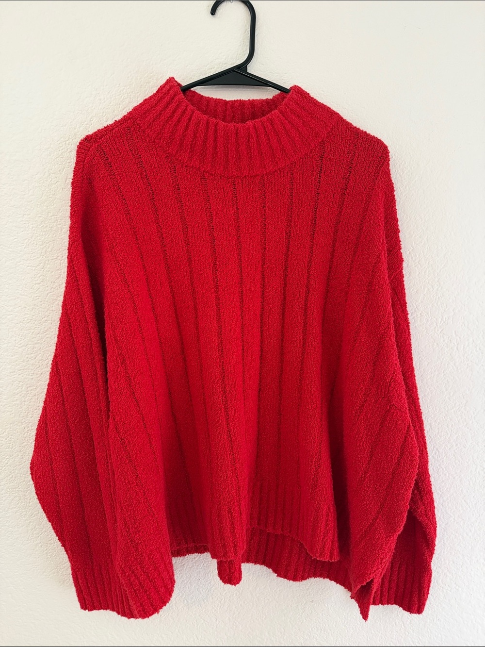 Eileen Fisher Cotton Fluff Rib Turtleneck Top Red Size Large NWOT - Picture 3 of 8